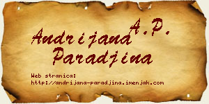 Andrijana Parađina vizit kartica